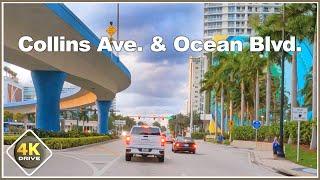 4K DRIVE USA Collins Avenue SUNNY ISLES to HOLLYWOOD Florida