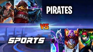 MOBILE LEGENDS PIRATE SQUAD VS SPORTS SQUAD 1 VS 1 FIGHT | PIRATE VS SPORTS