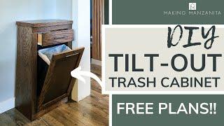 Tilt Out Trash Can Cabinet DIY (FREE PLANS!)