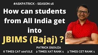 How can students from All India get into JBIMS ? | AskPatrick | Patrick Dsouza | 6 times CAT100%ile