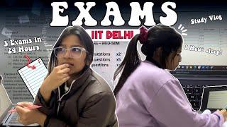 My Exams in IIT Delhi| 3 Exams in 24 Hours⏱️| Exam Vlog