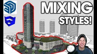 How to COMBINE SKETCHUP STYLES in Images from SketchUp Models!