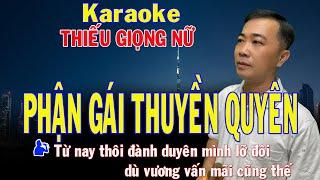 PHẬN GÁI THUYỀN QUYÊN Karaoke Thiếu Giọng Nữ  Song Ca Với Đức Thịnh  Karaoke Song Ca