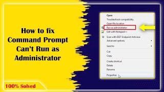 How to fix Command Prompt Can’t Run as Administrator | CMD Can’t Run | Command Prompt Not Working