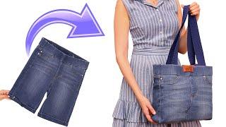 How to sew simply a bag out of old jeans - idea how to reuse!