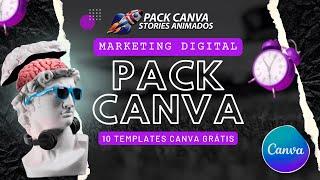 Pack Canva GRÁTIS MARKETING DIGITAL - 10 Templates Canva Gratuitos para Marketing Digital