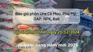 giá phân bón ure, dap, npk, kali mới nhất hôm nay ngày 21 tháng 12