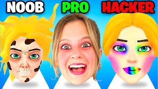 NOOB vs PRO vs HACKER su MAKEOVER RUN 3D! *COLORA LA FACCIA*