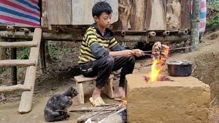 Using clay to make a stove to cook, the daily life of a boy Dat