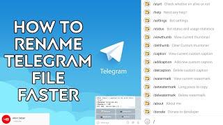 How to rename telegram file faster & without downloading , Tutorial  #telegram #rename #telegrambot