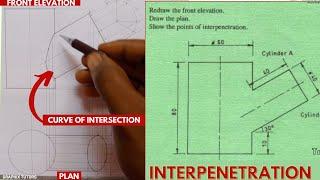 INTERPRETATION, Interpenetration in technical drawing.