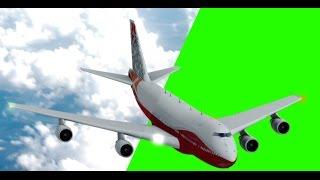 Green Screen Plane flying and landing 1280x720  HD with samples