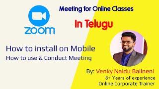 How to use ZOOM app for Online classes in Telugu || ZOOM Cloud meeting app Tutorial in Telugu