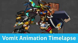 Item Vomit Animation Timelapse | Blender 2.8 Minecraft #MCprep