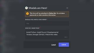 Discord MODALS are Here! | Pycord