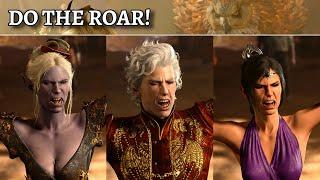 Who did the best ROAR? companions facing the mother owlbear in Baldur's Gate 3