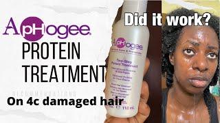 Trying Aphogee 2 step protein treatment on heat damaged 4c hair