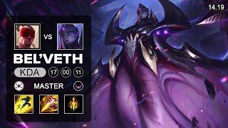 Bel'Veth vs Lee Sin JUngle - KR Master - Patch 14.19 Season 14