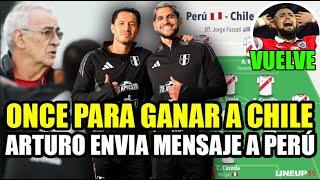 JORGE FOSSATI POSIBLE ONCE DE LA SELECCION PERUANA VS CHILE ELIMINATORIAS ARTURO VIDAL ES CONVOCADO