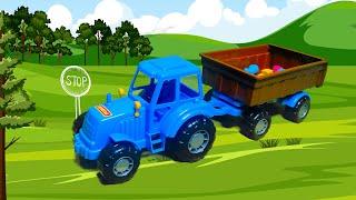НОВАЯ ПЕСНЯ про СИНИЙ ТРАКТОР! По полям Синий трактор едет к вам Мультики для детей песни и новинки!