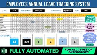 Employee Annual Leave (Attendance) Tracker in Excel: Build Customized System with Advanced Features