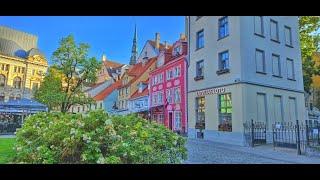 Walk around the edge of Old Town in Riga, Latvia