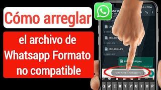 Cómo arreglar el formato de archivo no es compatible con Whatsapp |Archivo no compatible de Whatsapp