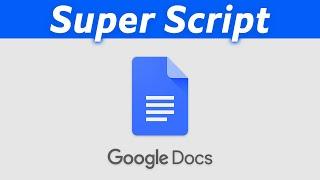 How To Superscript In Google Docs
