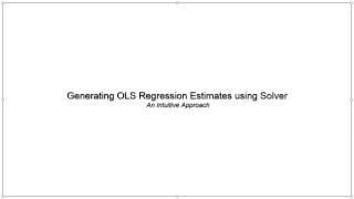 OLS Regression Estimates using Solver