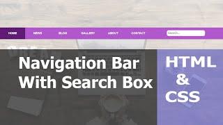 HTML and CSS Navigation Bar with Search Box
