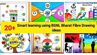 Smart learning using BSNL Bharat Fibre Drawing easy | Digital india Drawing idea | BSNL Bharat Fibre