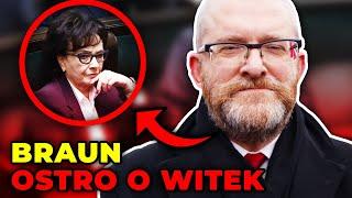 BRAUN w Sejmie OSTRO o kandydaturze Witek na marszałka Sejmu. „Uosabia standardy pogardy”