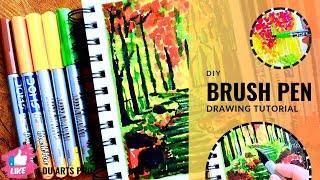 Easy Brush Pen Drawing Ideas | Spring || DU ARTS PRO