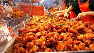 Busiest street food snack shop in Korea?! Most satisfying chicken, dumpling, tteokbokki video BEST 9