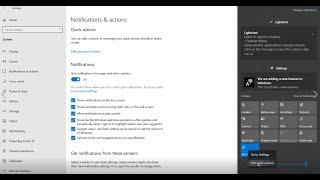 How to add remove quick actions in action ceter in Windows 10?