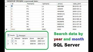 SQL query: Search data by year and month in SQL Server