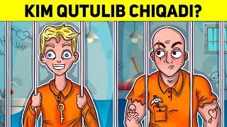 KIM QUTULIB CHIQADI? YANGICHA MANTIQIY SAVOLLAR TO'PLAMI SIZ NECHTASIGA JAVOB BERA OLASIZ?