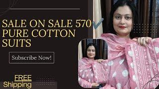 19/08/24 booking @99153 23998All pure cotton suits on super sale #free shipping 