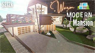 Warm Modern Mansion   Roblox Bloxburg Build (Part 1/2) This build requires no large plot Gamepass!