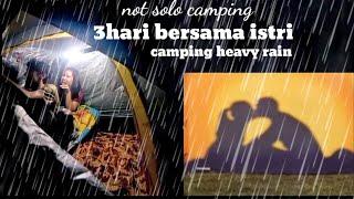 heavy rain camping • 3 days 2 nights with wife camping in pine forest