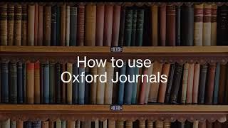 How to use Oxford Journals