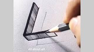 how to draw 3d L || easy 3d drawing using pencil || easy drawing tutorial for beginners