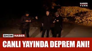 Canlı yayında deprem anı