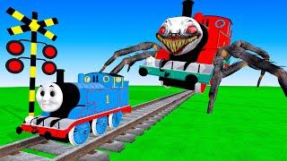 【踏切アニメ】あぶない電車 TRAIN Vs THOMAS AND FRIENDS Fumikiri 3D Railroad Crossing Animation #Train