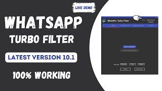 Whatspro turbo filter 100% working | Whatsapp turbo filter problem solved | Latest Version 10.1 |