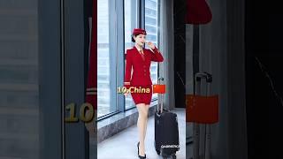 Top 10 Beautiful ️ Air Hostess Uniform  Of Different Countries #shorts #ytshorts