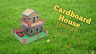 Cardboard House Very Simple | How to Make a House Out of Cardboard | DIY Cardboard House Modle
