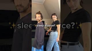 Normalize sleep divorce  cheers to a quality nights sleep for once #sleepdivorce #couplegoals