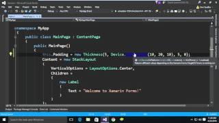 Xamarin  Tutorials - Xamarin Forms   Platform Specific Values