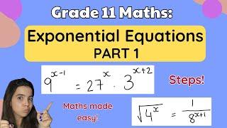 Exponential Equations Grade 11 Exponents and Equations